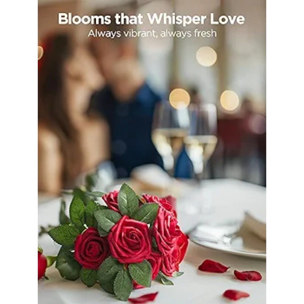 50 Artificial Red Roses NEW - Picture 4 of 7